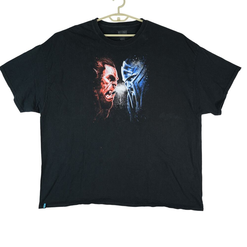 Blizzard World of Warcraft Graphic Tee Mens 4XL Black Gamer Battle‎ for Azeroth